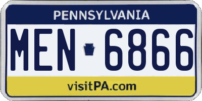 PA license plate MEN6866