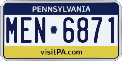 PA license plate MEN6871