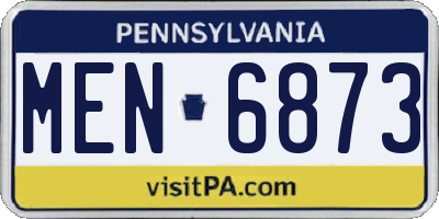 PA license plate MEN6873