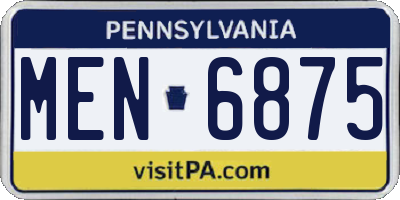 PA license plate MEN6875