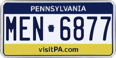 PA license plate MEN6877