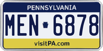 PA license plate MEN6878