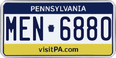 PA license plate MEN6880