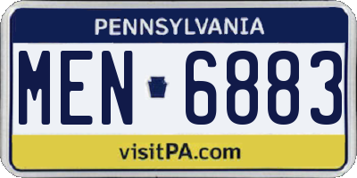 PA license plate MEN6883