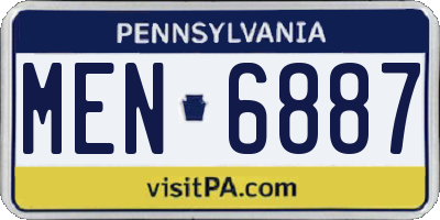 PA license plate MEN6887