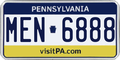 PA license plate MEN6888