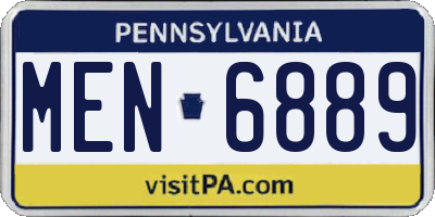 PA license plate MEN6889