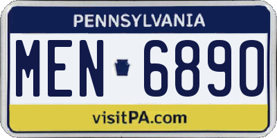 PA license plate MEN6890