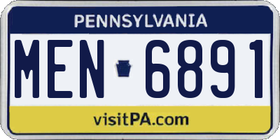 PA license plate MEN6891