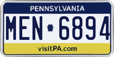 PA license plate MEN6894