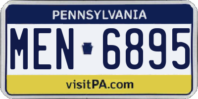 PA license plate MEN6895