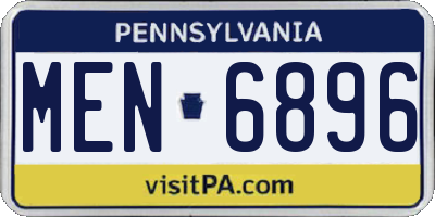PA license plate MEN6896