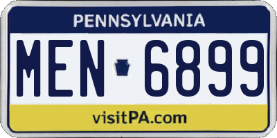 PA license plate MEN6899