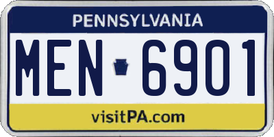 PA license plate MEN6901