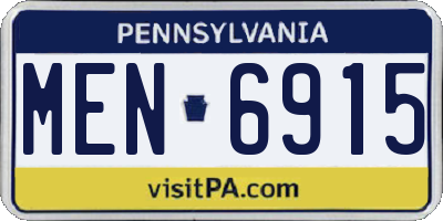 PA license plate MEN6915