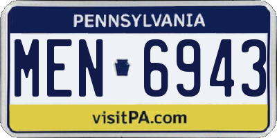 PA license plate MEN6943