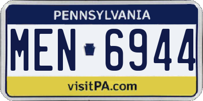 PA license plate MEN6944