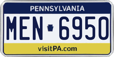 PA license plate MEN6950