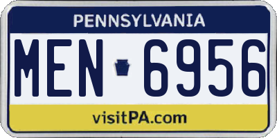 PA license plate MEN6956