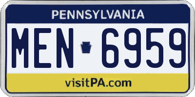 PA license plate MEN6959