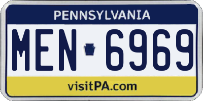 PA license plate MEN6969