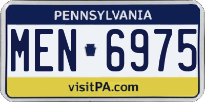 PA license plate MEN6975
