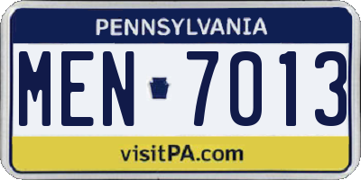 PA license plate MEN7013
