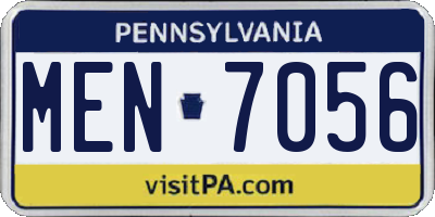 PA license plate MEN7056