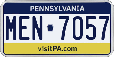 PA license plate MEN7057