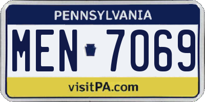 PA license plate MEN7069