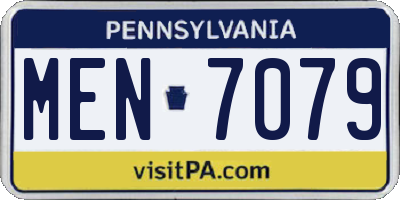 PA license plate MEN7079