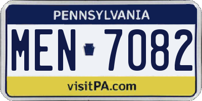 PA license plate MEN7082
