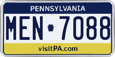 PA license plate MEN7088