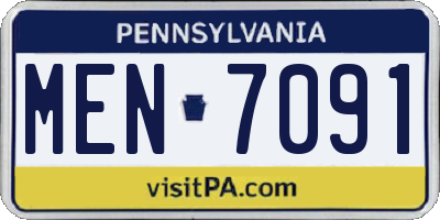 PA license plate MEN7091