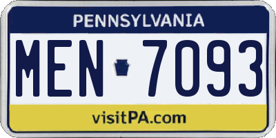PA license plate MEN7093