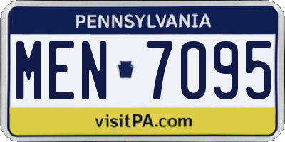 PA license plate MEN7095