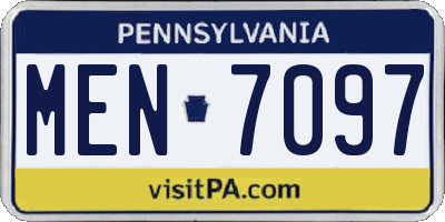 PA license plate MEN7097