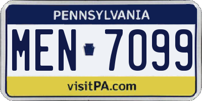 PA license plate MEN7099