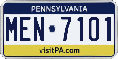 PA license plate MEN7101