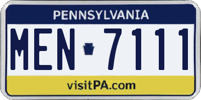 PA license plate MEN7111
