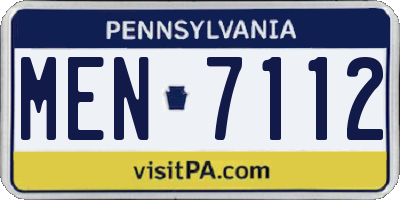 PA license plate MEN7112