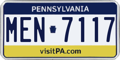 PA license plate MEN7117