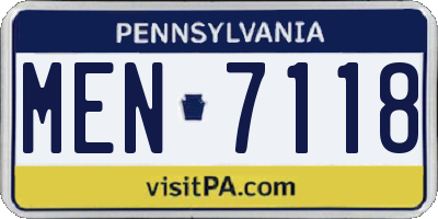 PA license plate MEN7118