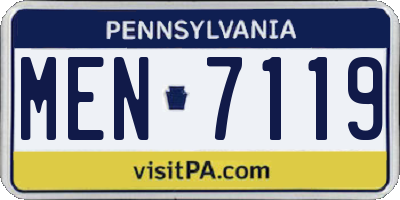 PA license plate MEN7119