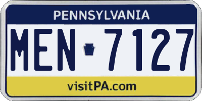 PA license plate MEN7127
