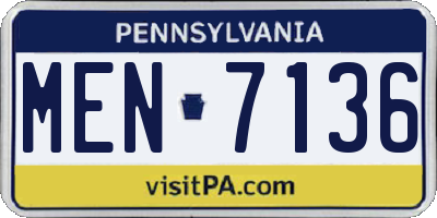 PA license plate MEN7136