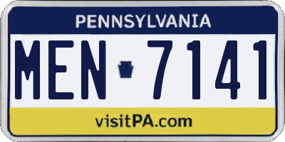 PA license plate MEN7141
