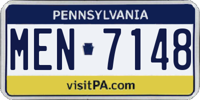 PA license plate MEN7148