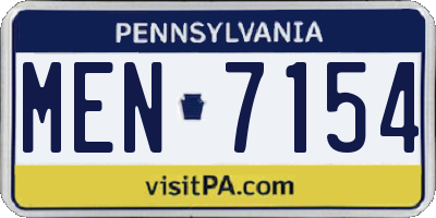 PA license plate MEN7154