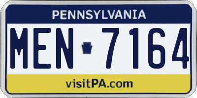PA license plate MEN7164